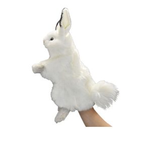 בובת כף יד ארנב לבן 28 ס"מ