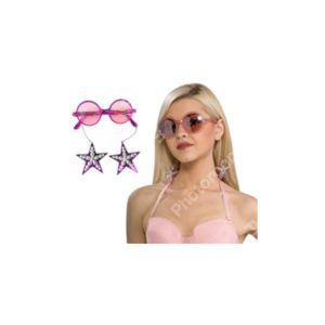 משקפיים עם עגילים כוכב על כארד