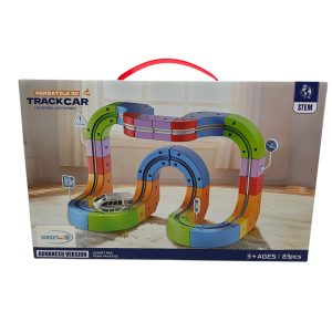 רכבת משחק להרכבה 83 חלקים TRACK-CAR - נטען