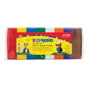פלסטלינה סופטיקיד 8 גוונים משקל כולל 400 גרם