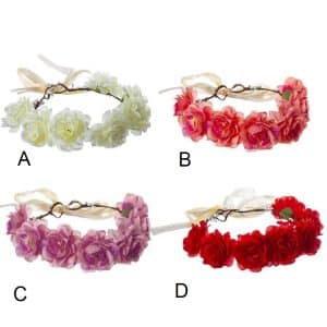 זר לראש מפואר 7 ורדים מעורב 4 צבעים