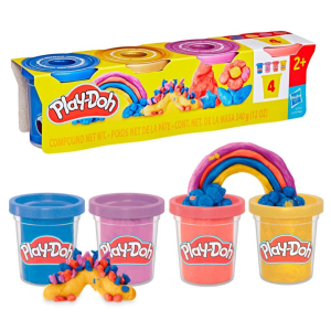 Play-Doh בצק פליידו רביעיית קונפטי4 צבעים מנצנצים