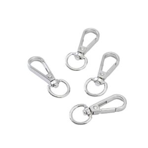 סוגר טיפה קרבינה מידה 7/14 מ"מ צבע כסף 10יח'