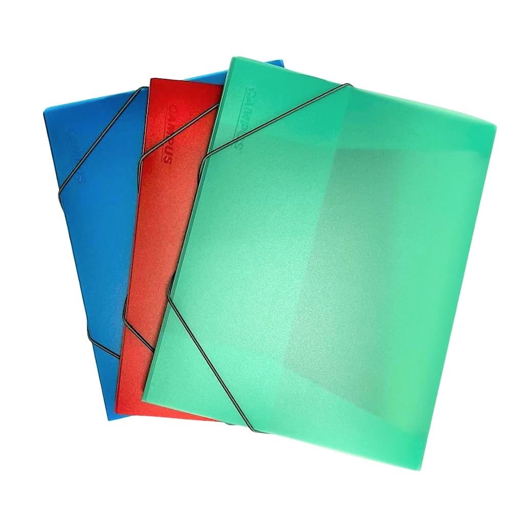 קמפוס תיק גומיה PP A4 כחול/ירוק/אדום