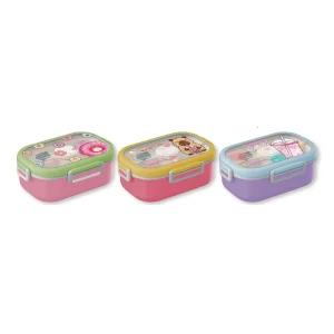 LOOPY קופסת אוכל עם מגש מחולק + מיכל לרוטב וסכו"ם 1100 מ"ל קאפיברה/דונאטס/באבל תה