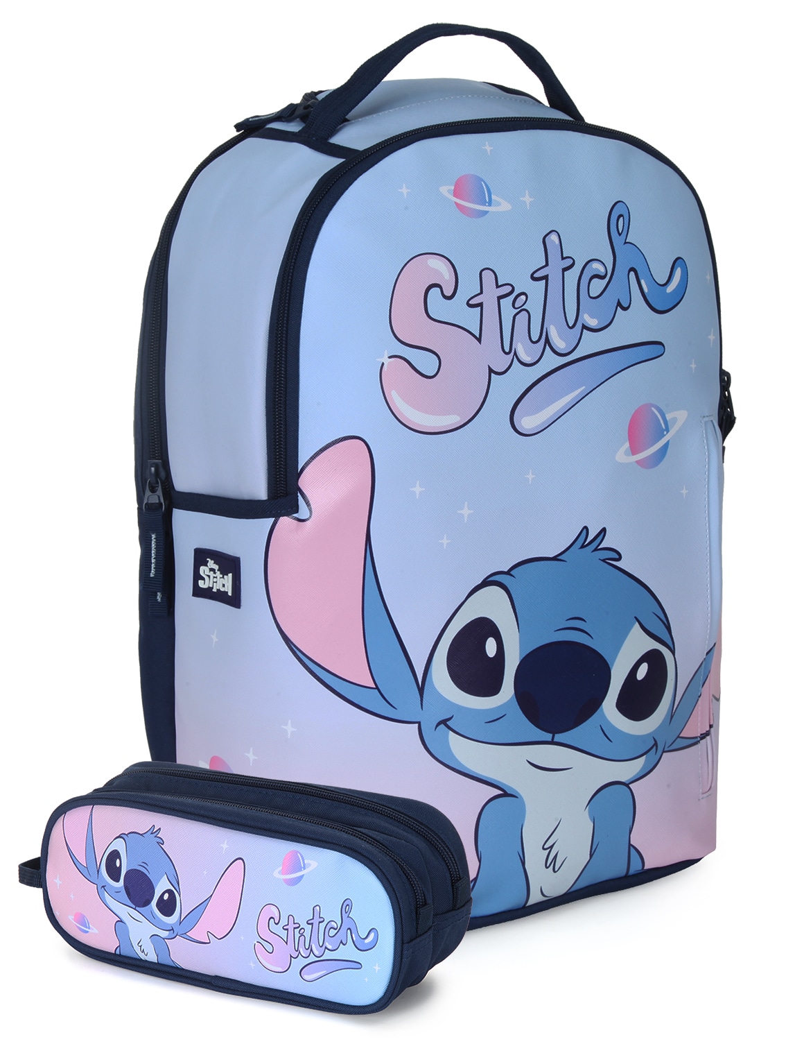תיק+קלמר Stitch Space מבית קל גב תכלת/ורוד