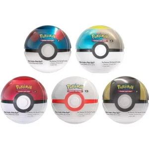חמישה עיצובים של מארזי פוקימון Poké Ball Tin בצורת כדור