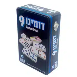 משחק דומינו מיני כפול 9 בקופסת פח מבית קודקוד